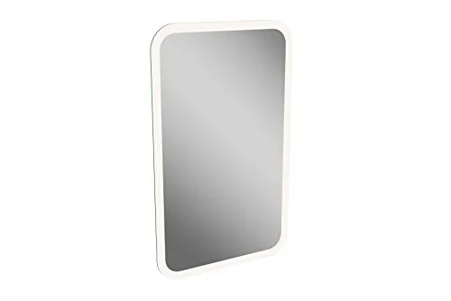 FACKELMANN LED Spiegel 45x73 cm - Badspiegel mit umlaufendem LED-Lichtband für eine helle und freundliche Atmosphäre, ideal für kleine Bäder oder Gäste-WCs.