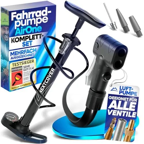 Nextcover Fahrradpumpe 42.5 cm – Effiziente Luftbefüllung - Praktische Fahrradpumpe mit 42.5 cm Höhe, ideal für schnelle und einfache Anwendung. Robuste Bauweise für den täglichen Einsatz.