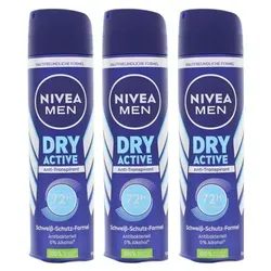 NIVEA MEN Dry Active Anti Transpirant Deo Spray je 150ml effektives Anti Transpirant 3 x