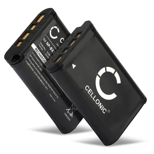 CELLONIC, Akku für Kamera, kompatibel mit Sony NP-BX1, ZV-1, HDR-CX405 (3.7V, 1090mAh) 2 Stück