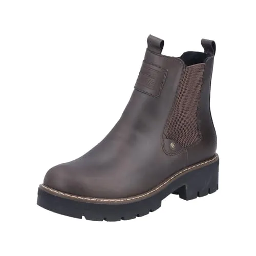 Rieker Y8150-25 Schlupfstiefel Kunstleder Damen - Gr. 40 in Braun - Wanderschuhe mit pflegeleichter Oberfläche, komfortablem Wechselfußbett und Elastikeinsatz am Schaft für perfekten Halt.