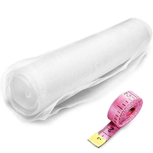 Zonon Feinmaschiges Netz Moskitonetz Fliegennetz Käfer Insekt Mücke Fliege Vogelnetz Barriere Jagd Blinde Pflanze Schutz Gartengeflecht (3 m x 4 m, Weiß)