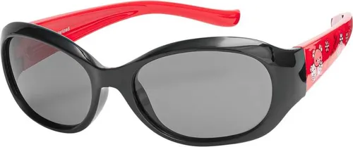 City Sonnen Brille Mädchen Kinder UV Schutz 400 Retro Modern Blümchen Desgine 30454 Schwarz-Rot