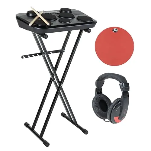 Fame DD-380 Digital Drum Set - E-Drums: 45 Drumkits und 273 Sounds für kreative Musikproduktion, inklusive stabilen Keyboardständer und komfortablen Kopfhörern für ein optimales Spielerlebnis.