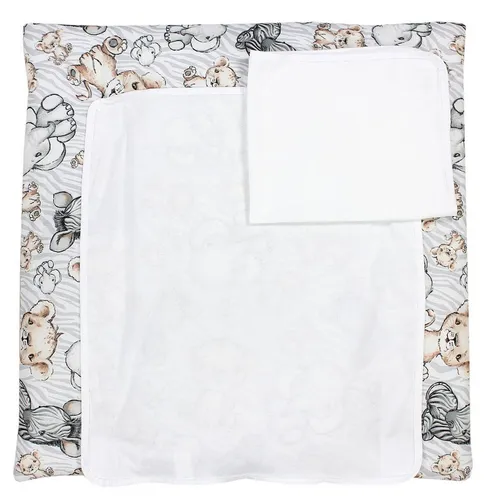 TupTam Wickelauflage mit 2 Frotteebezügen - Modell MAR02579 grau - Praktische Wickelauflage mit einer Größe von 78 x 85 cm, ausgestattet mit zwei weichen Frotteebezügen für zusätzlichen Komfort und einfache Pflege.