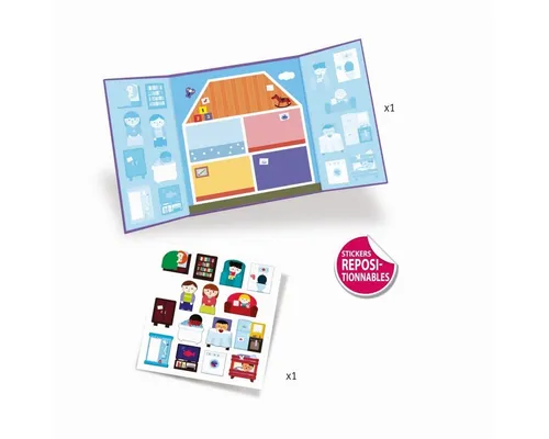 DJECO Stickerbuch - Kreatives Stickerbuch mit tollen Motiven, ideal für Kinder ab 18 Monaten