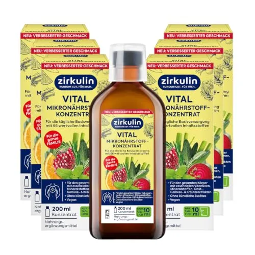 Zirkulin Vital Mikronährstoffkonzentrat (6x200ml) – 120 Tage Versorgung mit 66 Vitalstoffen