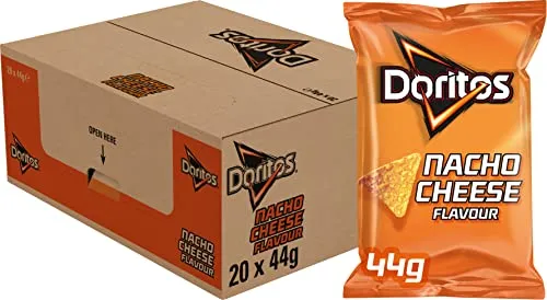 Doritos Nacho Cheese Chips - 20 Stück à 44 g - Snacks mit unwiderstehlichem Nacho-Käse-Geschmack, perfekt für gesellige Abende oder als Snack für zwischendurch.