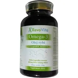 RevoVita Omega 3 Fischöl 683 mg EPA + 252 mg DHA pro Kapsel, Vitamin E, 120 Kapseln