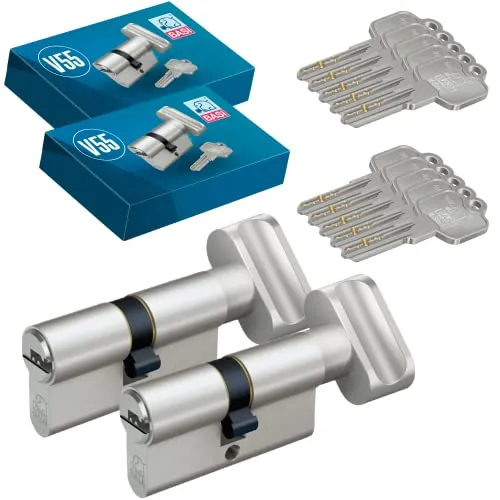 BASI 2er SET V55 Profil-Knaufzylinder K35/30 mm von BASI