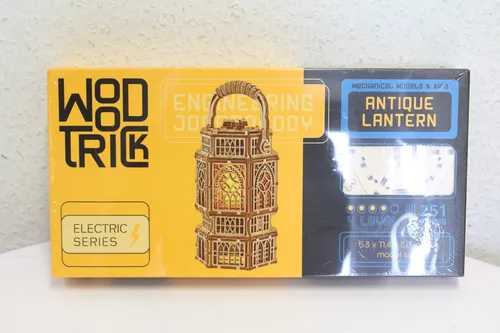 Wood Trick Antike Laterne 3D Holzpuzzle - 3D-Puzzle für Erwachsene und Kinder mit 2-Modus-LED-Beleuchtung, ideal für kreative Freizeitbeschäftigung und kognitive Entwicklung.