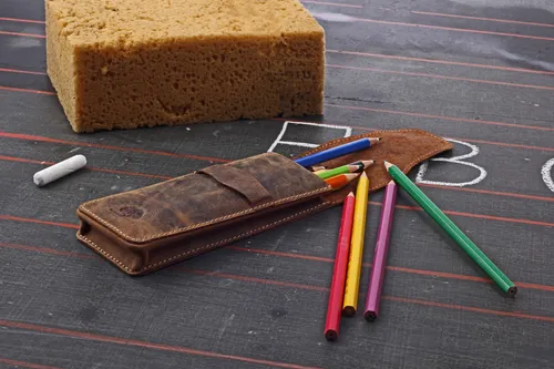 Greenburry Vintage Braun Federmäppchen 16x6 5x2 cm im Vintage Look Geschenk Dek