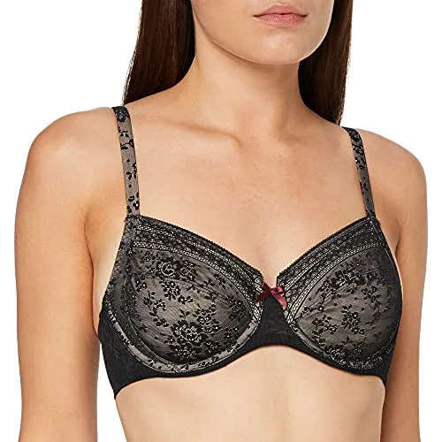 Anita Damen Fleur Underwired Bra BH, Schwarz, 90G EU - Funktionsunterwäsche mit formenden Bügeln für optimalen Halt und einen eleganten Look, ideal für den Alltag.