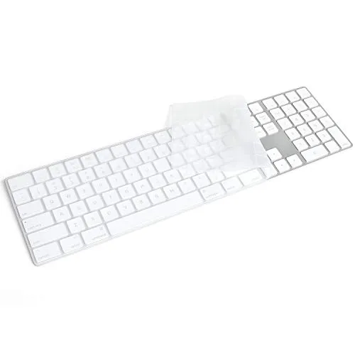 MasiBloom Tastatur-Hülle aus Silikon mit 2017 Apple iMac Magic mit Ziffernblock MQ052LL/A (A1843), ultradünne Schutzhülle für US und EU Tastatur, transparent