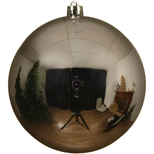 Bruchfeste Outdoor L Weihnachtskugel Silberfarben Ø 14 cm aus Kunststoff