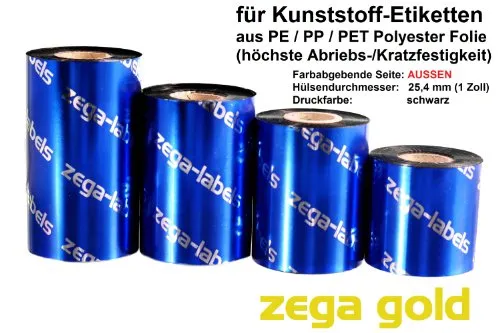 zega-labels Thermotransfer Farbband 110 mm x 300 m von zega-labels