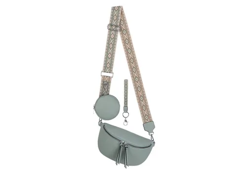 EAAKIE Gürteltasche Bauchtasche Umhängetasche Crossbody-Bag Kunstleder Italy-Design, als Schultertasche, CrossOver, Umhängetasche tragbar