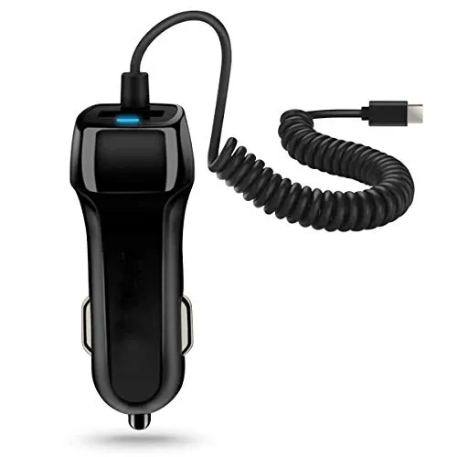 Auto Ladekabel kompatibel mit Samsung Galaxy S25 S24 S23 S22 S21 Plus Ultra FE 5G Kfz 3.1A Ladegerät mit 1M USB Typ C Ladekabel Universal Lade Car Kabel 15W Adapter, Farbe:Schwarz