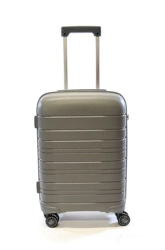 Zimmert Leather Trolley SCROLL-LIGHT bruchsicheres Polypropylen, 4 Rollen, 4 Rollen S 55 M 66 L 75 cm, 4 Rollen, Grau, Rot, Lila Blau, Schwarz