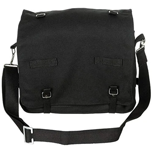 MFH BW Combat Tasche Groß Schwarz - Große Leinentasche für Reisende, mit verstellbarem Schulterriemen und praktischen Befestigungsmöglichkeiten – ideal für Abenteuer und Outdoor-Aktivitäten.