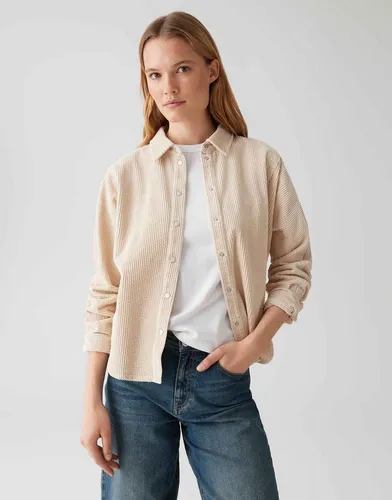 OPUS Damen Langarmbluse FRENKI | Cord Overshirt in Macadamia, Größe 40 - Damenblusen mit lässigem Chic: Die OPUS Cordbluse vereint modisches Design und hochwertigen Cord für ein angenehmes Tragegefühl und vielseitige Kombinationsmöglichkeiten.