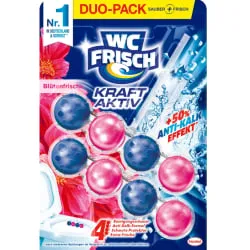 Henkel AG & Co. KGaA WC Frisch Kraft-Aktiv WC-Duftspüler, Blütenfrische, Toilettenspüler schützt vor Kalkablagerungen und gibt Extra-Frische ab, 1 Packung = 2 Stück à 50g W2C6