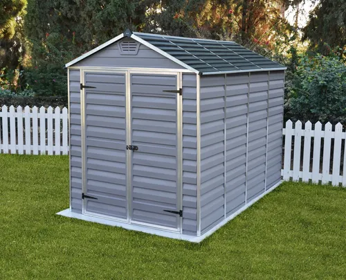 Canopia by Palram Gerätehaus Garten Skylight 6x10 - Gerätehaus aus rostbeständigem Metall mit UV-Schutz, schlagfesten Polycarbonatplatten und innovativen Dachpaneelen für natürliche Lichtdurchlässigkeit.