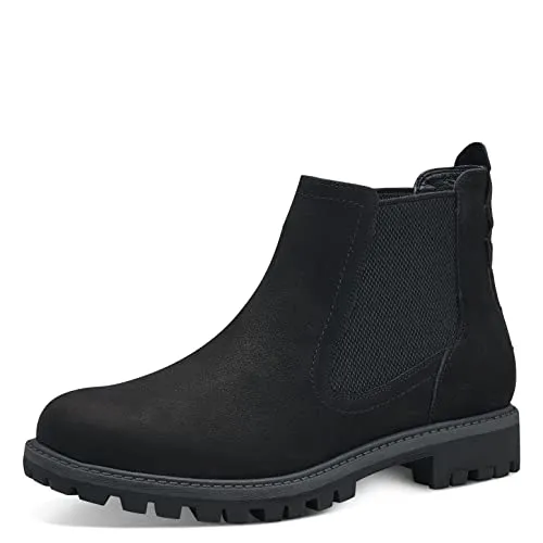 Tamaris Damen Stiefelette Chelsea Boot aus Leder, Größe: 38 EU, Farbe: Schwarz - Wanderschuhe mit hochwertigem Leder-Obermaterial und bequemer Textilausstattung, ideal für stilvolle Looks in der kalten Jahreszeit.