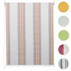 Rollo HWC-D52, Fensterrollo Seitenzugrollo Jalousie, 80x230cm Sonnenschutz Verdunkelung blickdicht ~ grau/braun/orange