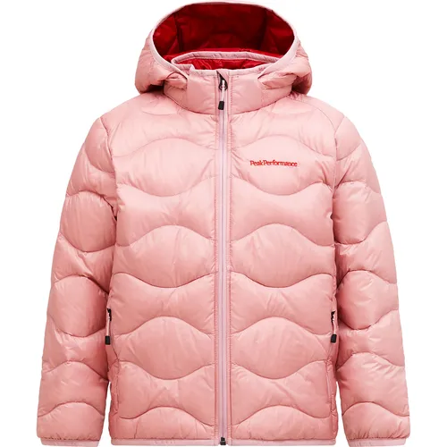 Peak Performance Kinder Helium Down Hoodie Jacke (Größe 170, rosa) - Leichte und wärmende Daunenjacke mit Kapuze, ideal für Outdoor-Aktivitäten. Bietet zusätzlichen Komfort und Schutz bei kühlem Wetter.