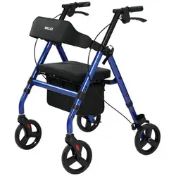smartEC Rollator maxErgo Rollator Gehhilfe Outdoor Indoor zugelassen als Medizinprodukt blau