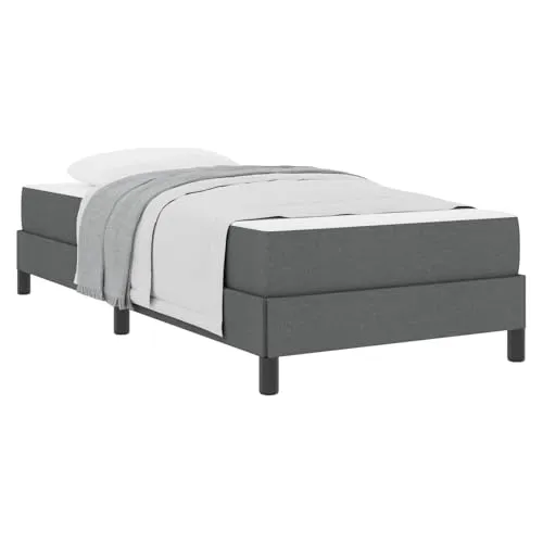 vidaXL Boxspringbett mit Matratze Dunkelgrau 100 x 200 cm von vidaXL