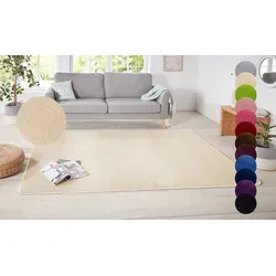 Hanse Home Nasty Teppich – Flauschiger Kurzflor in Uni Creme, 160x240cm - Teppich für Wohnzimmer, Esszimmer, Kinderzimmer, Flur und Küche, strapazierfähig und pflegeleicht durch 100% Polypropylen, ideal für Fußbodenheizungen.