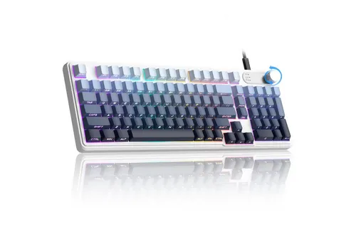 Novzep GK960 Folientastatur – Kompakte Gaming-Tastatur mit RGB-Beleuchtung - Erleben Sie mit der GK960 Folientastatur präzises Tippen und individuelles RGB-Design. Die kompakte 98-Tasten-Tastatur ist ergonomisch gestaltet und ideal für Büro und Gaming – für höchsten Komfort bei jeder Eingabe.