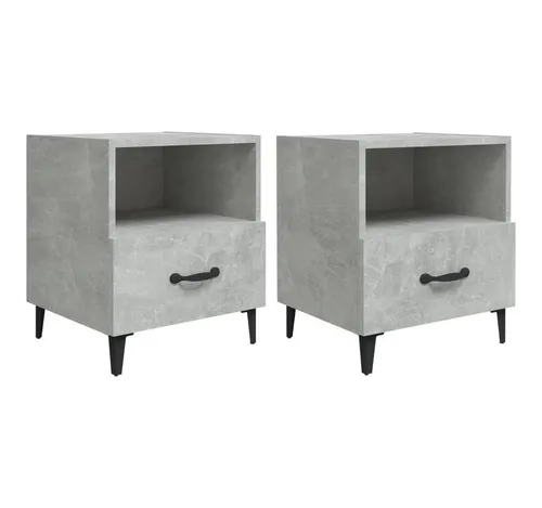 furnicato Nachttisch Eleganter Betongrau 40 x 35 x 47,5 cm (2er Set) - Stylischer Nachttisch in elegantem Betongrau. Ideal für dein Zuhause, bietet er mit einer Schublade und Ablage praktischen Stauraum. Leichte Reinigung und stabile Oberfläche für dekorative Akzente.