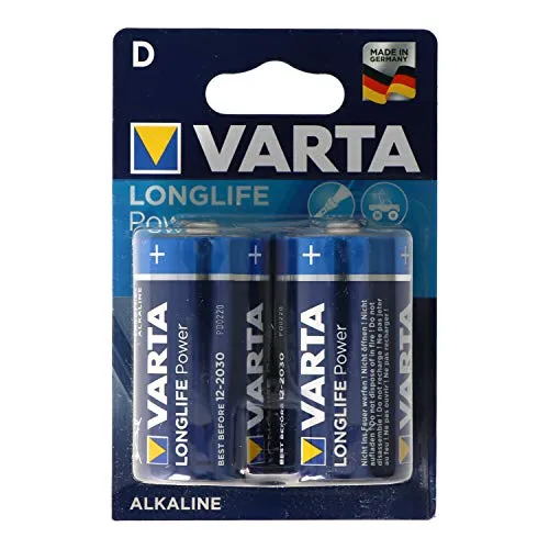 VARTA Longlife Power Batterie Mono D LR20 2er Blister - Batterien, langlebige Energiequelle für Geräte mit hohem Strombedarf – ideal für Spielzeug, Taschenlampen und mehr.