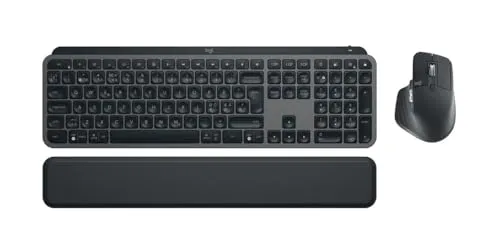 Logitech MX Keys S Combo - Hinterleuchtetes Tastatur-und-Maus-Set - Tastaturen - Kabelloses Set mit Bluetooth LE, ideal für komfortables Arbeiten und optimales Tippgefühl dank Scissor-Key-Schaltern.