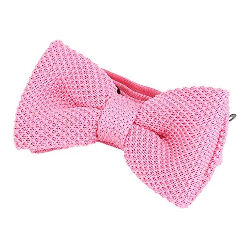 DonDon Herren Strick Fliege gebunden und längenverstellbar 11 x 6 cm rosa