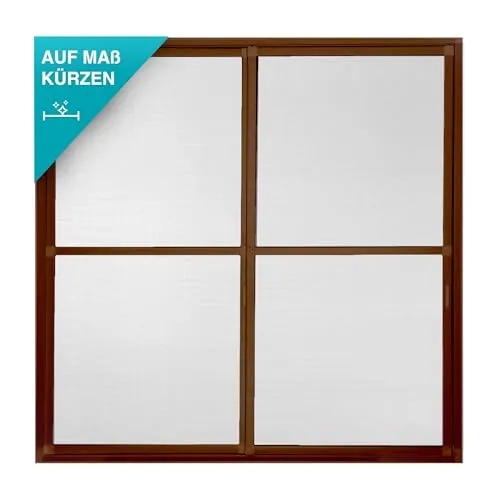 APANA Fliegengitter Schiebetür 240x240 cm – braun, Insektenschutz ohne Bohren - Fliegengitter für große Türen, einfach ohne Bohren montierbar und zuschneidbar. Ideal für Balkon- und Terrassentüren, schützt zuverlässig vor Insekten.