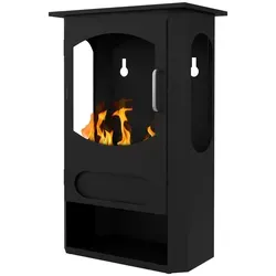 Freistehender Bioethanol-Kamin, 1,2-Liter-Brenner, 3 Stunden Brenndauer, beheizt 20šC25 m2, schwarz - Schwarz