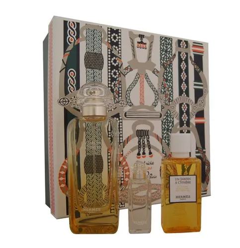 Hermes Un Jardin a Cythere Eau de Toilette Set - Unisex Geschenkset mit 100ml Eau de Toilette, 7,5ml Miniatur und 40ml Duschgel für ein erfrischendes Dufterlebnis.