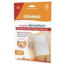 Lifemed® Extragroßes Wärmepflaster, 19 cm x 13 cm 99334 , 1 Packung = 3 Stück, Farbe: weiß