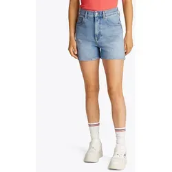 Tommy Jeans MOM SHORT BI0112 - Blaue Shorts mit Logo-Badge - Kinderhosen aus elastischem Denim, ideal für den Sommer. Mit Logo-Badge und in blauer Waschung für einen lässigen Look.
