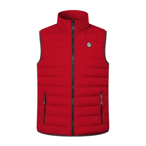 Blue Wave Herren Steppweste Max in Daunenoptik - Gesteppte Weste mit Stehkragen in Rot Größe M