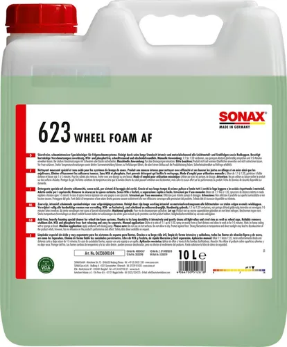 SONAX Felgenreiniger 06236000 - Premium Felgenreinigung - Autoreinigung & Pflege - Hochwirksamer Schaumreiniger mit CarnaubaCare für strahlende Felgen und optimalen Schutz.