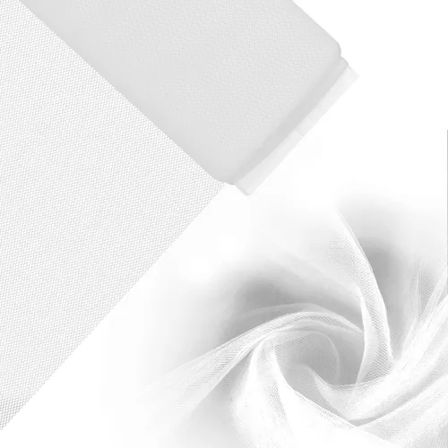 Breite Tüll Stoff Rolle Weiß – 137 cm Breit x 18 m Lang - Tüllstoff Weiss