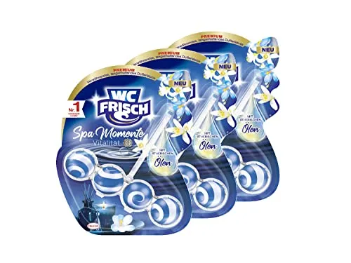 WC FRISCH Spa Momente Vitalität Toilettenstein (3x50g), WC Duftspüler mit luxuriösen, ätherischen Ölen, WC Stein für ein verwöhnendes & langanhaltendes Dufterlebnis