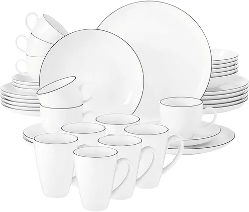 Seltmann Weiden Kombiservice (36-tlg), Porzellan in schwarz von Seltmann Weiden