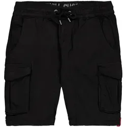Alpha Industries Kurze Hose Herren Baumwolle schwarz - Cargotaschen & individueller Kordelzug - Shorts aus Baumwoll-Elastan-Mix für optimalen Komfort im Sommer. Mit mehreren Taschen für Stauraum und individuellem Kordelzug für perfekten Sitz.