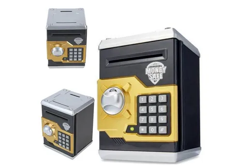COIL Spardose Elektronisches Spardose, Sparschwein, Mini-Safe, Geldautomat, PIN-Code, Sparschwein, Banknoten und Münzen, Soundeffekte, Maße:19,5x12x13 cm,